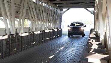 car on bridge