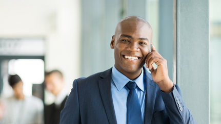 business man talking on the phone