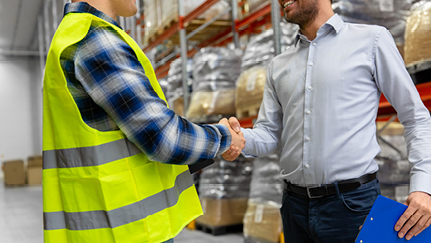 workers shaking hands