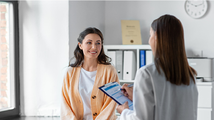 a new hire getting a post-offer physical from a medical professional