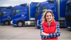 driver standing in front of fleet