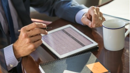 man working on a tablet
