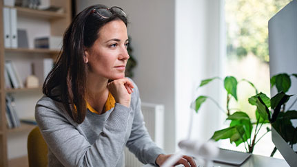 Business woman on tablet