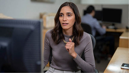 Employee training at her office
