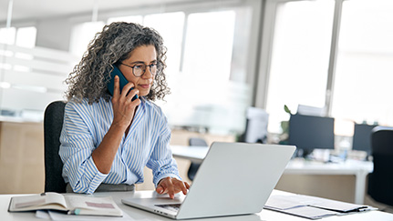 business woman at desk