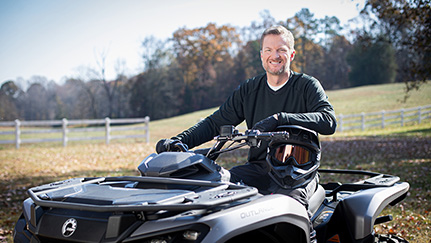 Dale Earnhardt Jr riding ATV