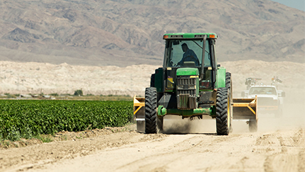 tractor on a field