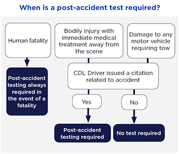 flowchart to determine when a post-accident test is required