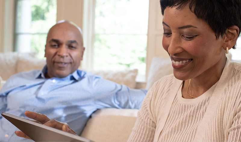 a married couple makes plans for their retirement
