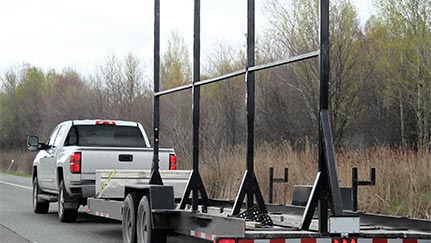 pickup truck hauling trailer