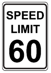Speed Limit sign for 60 miles per hour